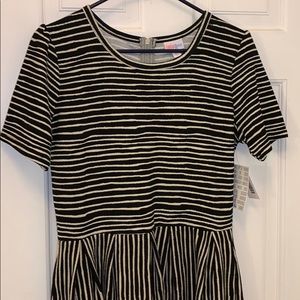 Lularoe Amelia  black and white striped dress